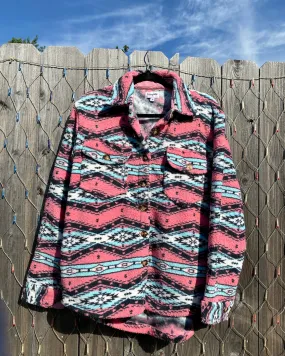 Pink Rock Lake Aztec Sherpa Shacket