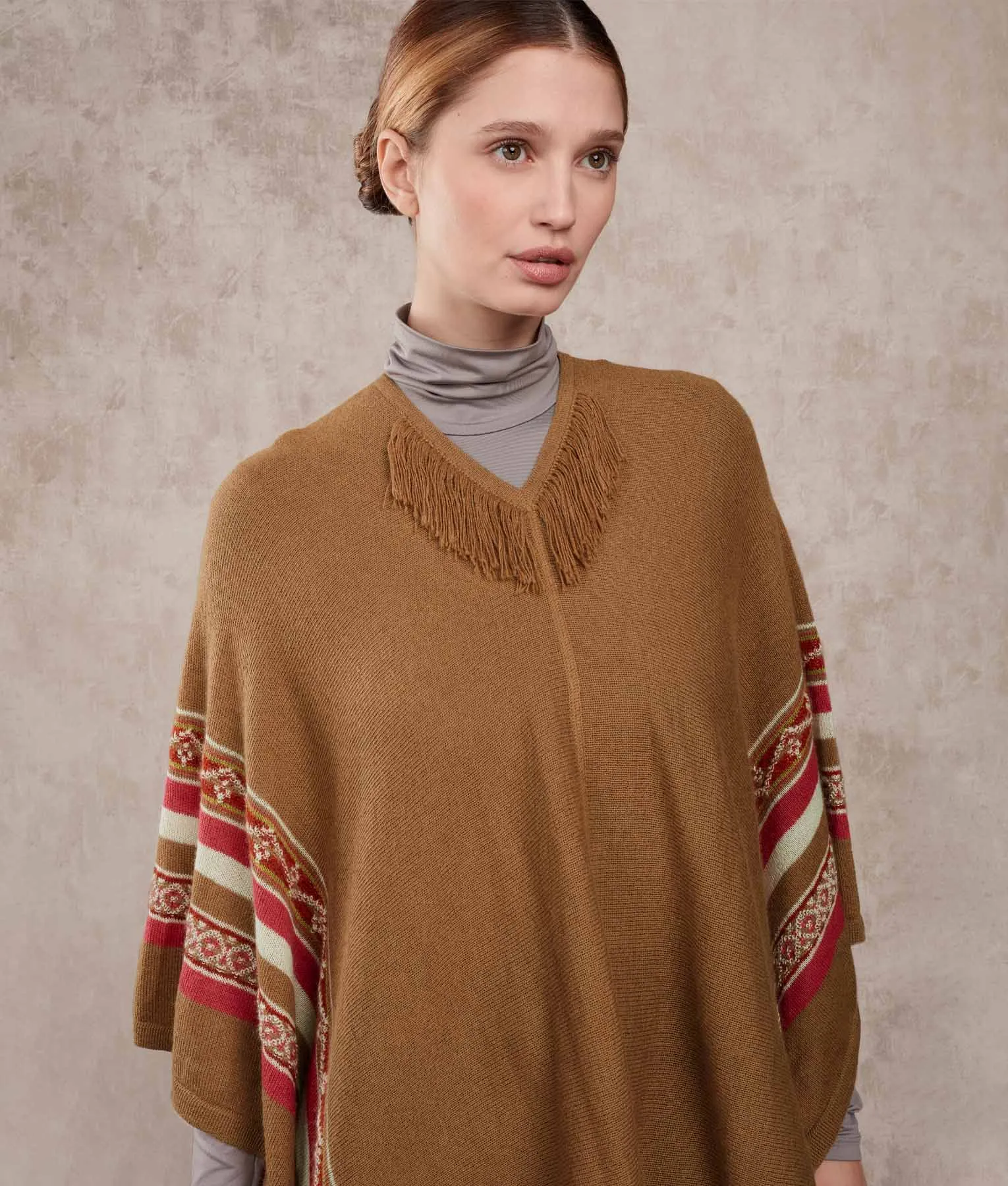 Poncho Rider With Fringe Details