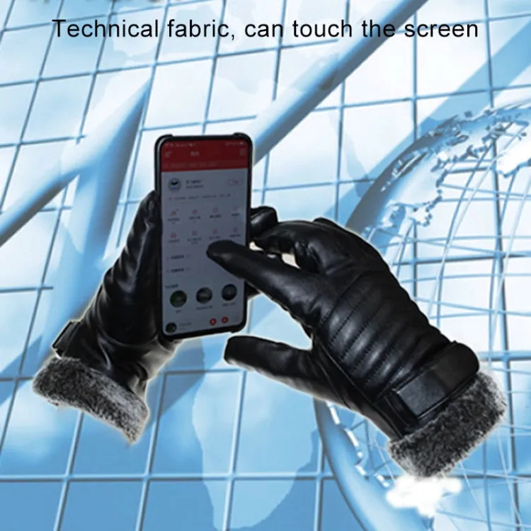 Protective Riding Winter Outdoor Sports Touch Screen Thickened Splashproof Windproof Warm Polyester Gloves for Male