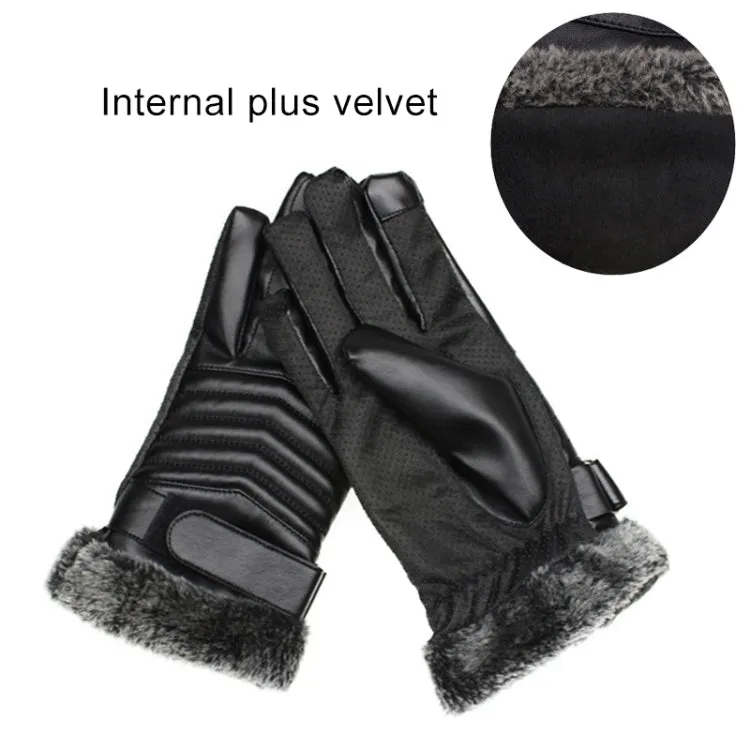 Protective Riding Winter Outdoor Sports Touch Screen Thickened Splashproof Windproof Warm Polyester Gloves for Male