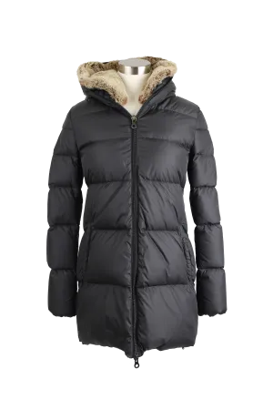 Quilted Down Puffer Coat W/ Fur Hood