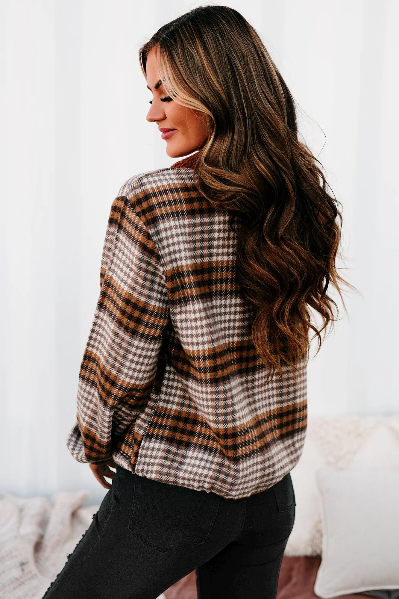 "London Calling" Lightweight Plaid Jacket (Dark Brown Combo)