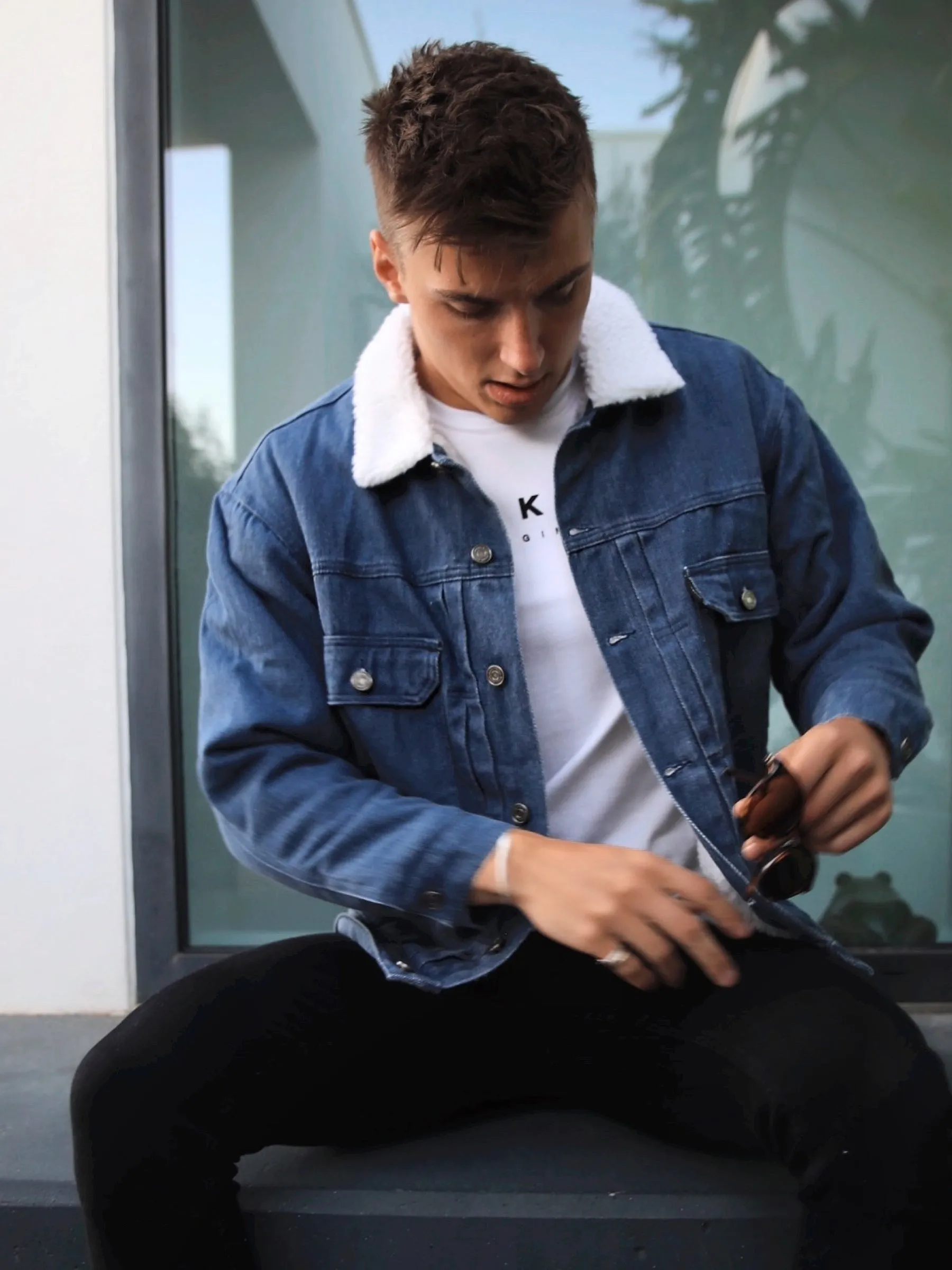 Raleigh Borg Denim Jacket - Blue