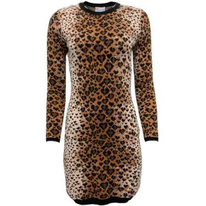 RED Valentino Beige Knit Animal Print Dress