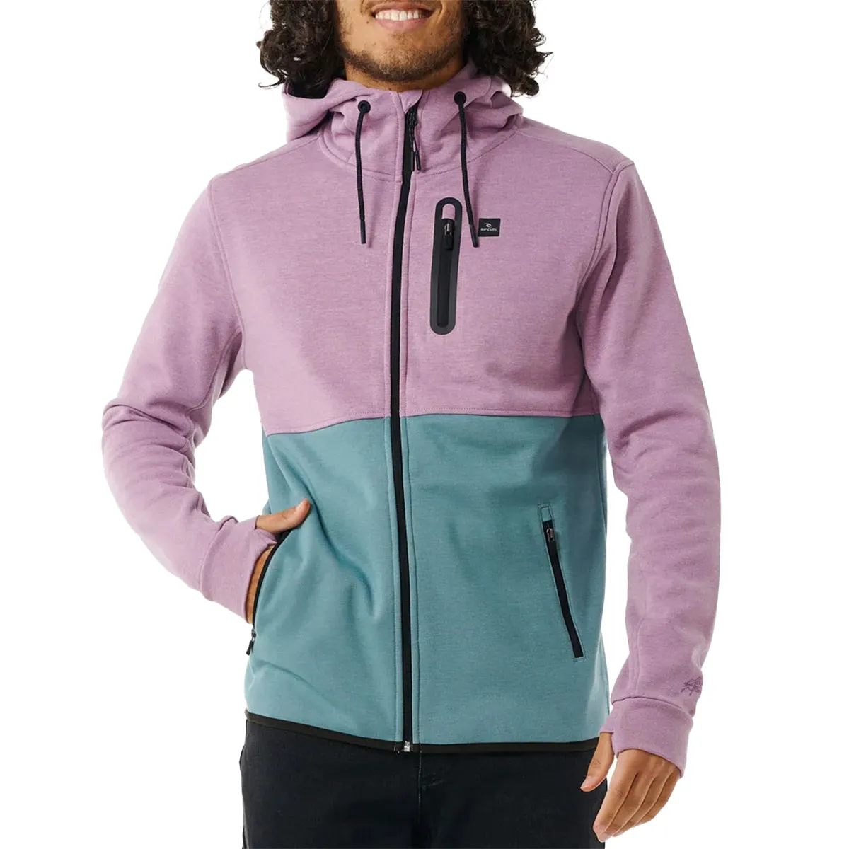 Rip Curl Departed Anti-Series Fleece Zip Hooded Jacket - Dusty Purple