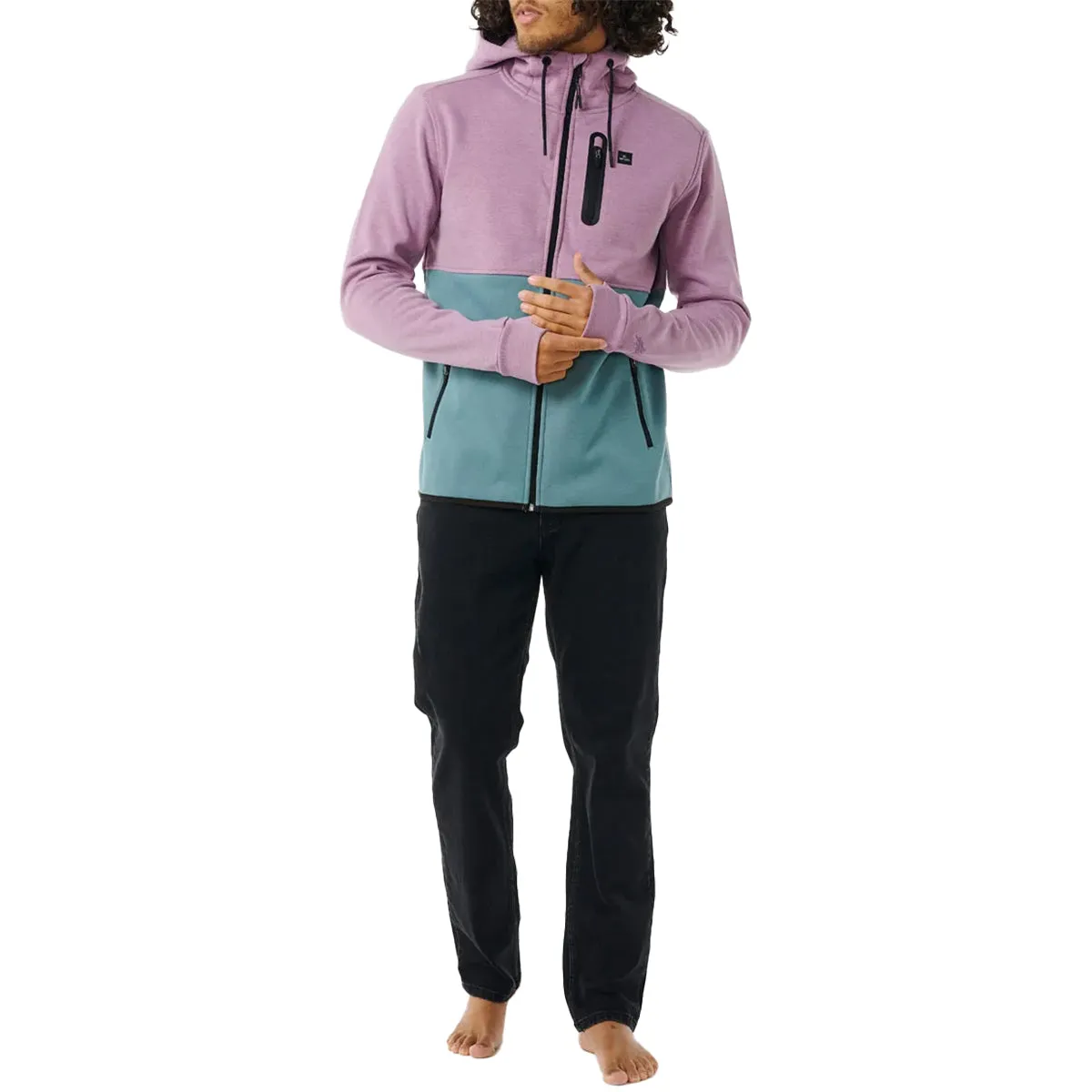 Rip Curl Departed Anti-Series Fleece Zip Hooded Jacket - Dusty Purple