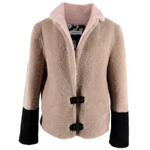 Saks Potts Beige Heidi Rose Shearling Jacket