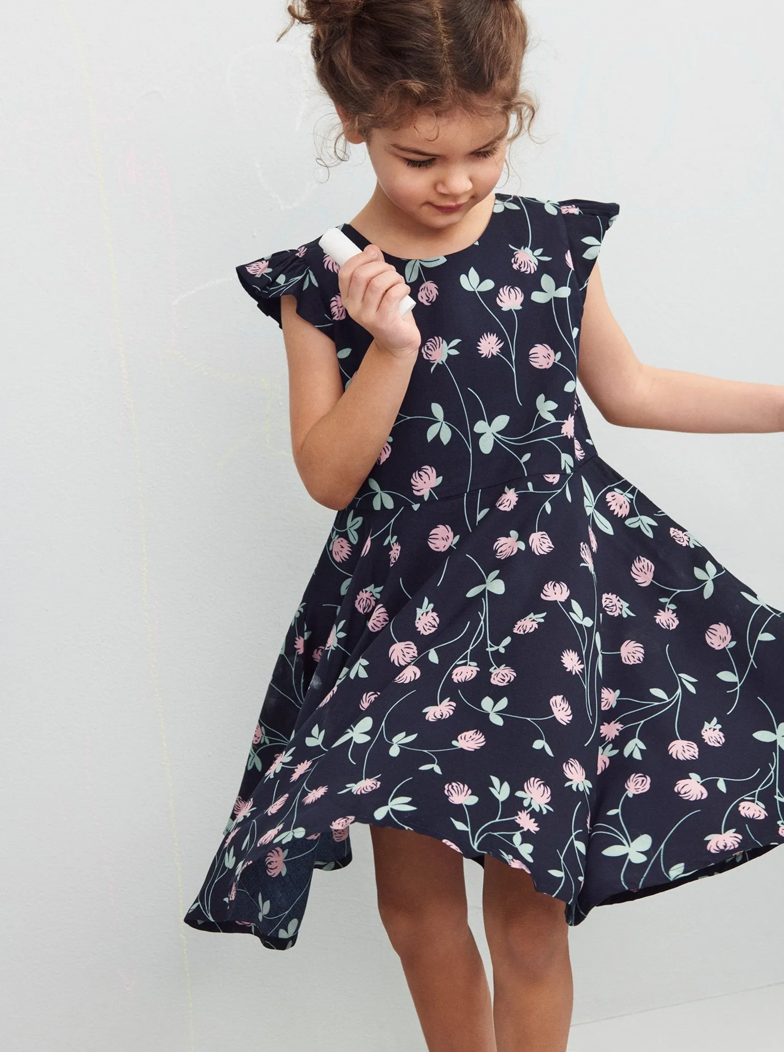 Scandi Floral Kids Dress