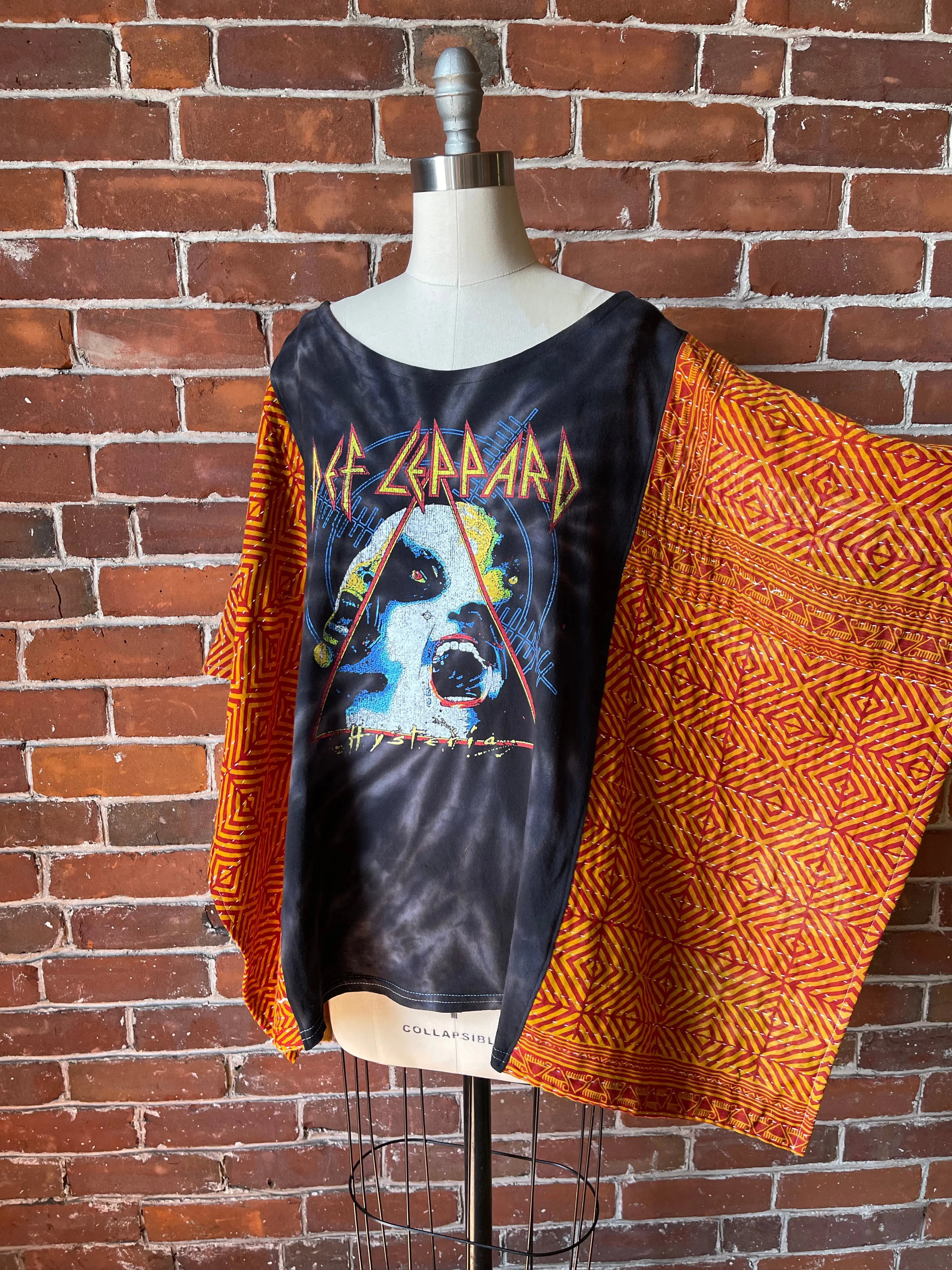 SEND IN YOUR OWN BAND TEE or Sweatshirt-Custom Kantha Poncho Style