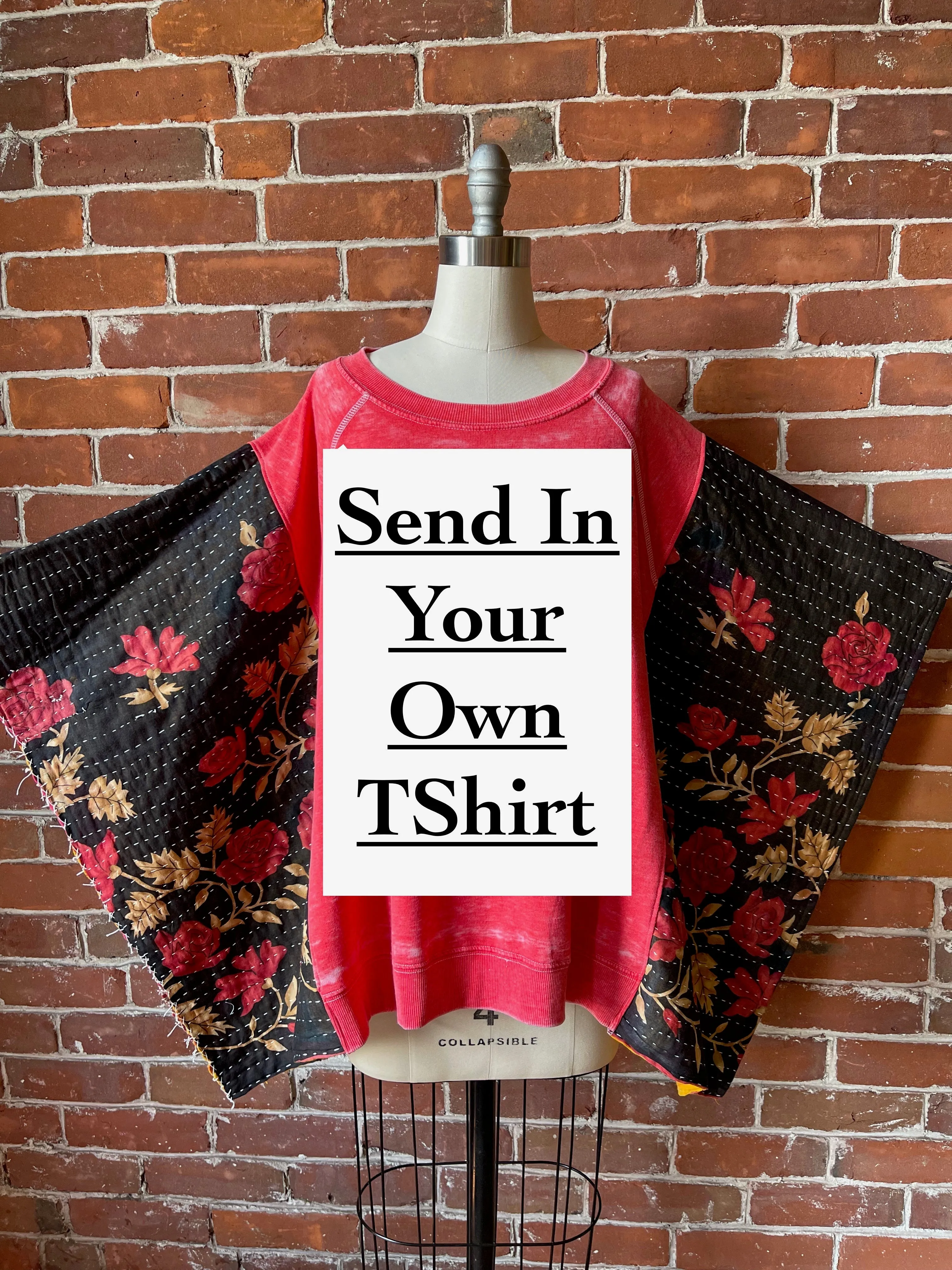 SEND IN YOUR OWN BAND TEE or Sweatshirt-Custom Kantha Poncho Style