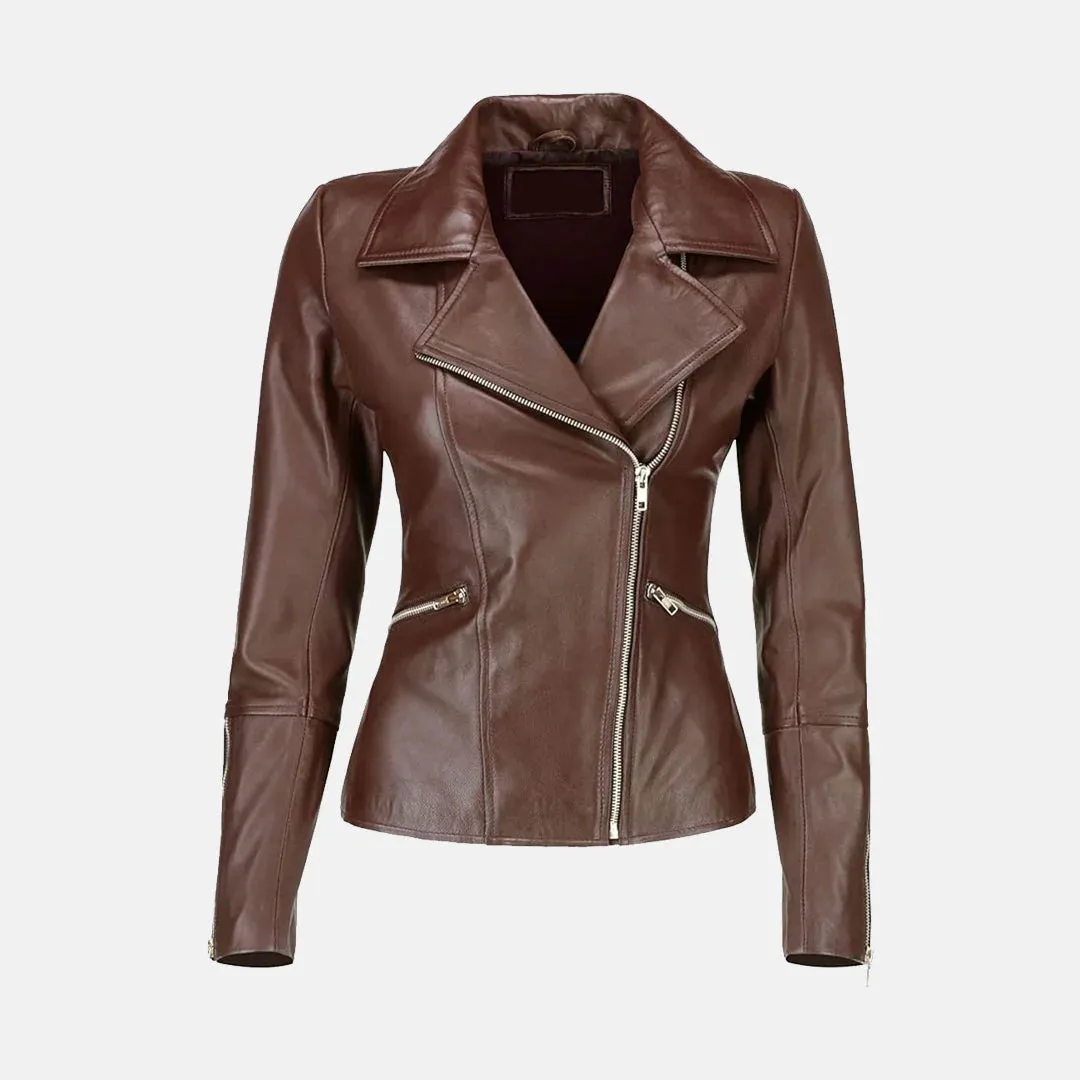 Seraphina Womens Leather Motorcycle Jacket