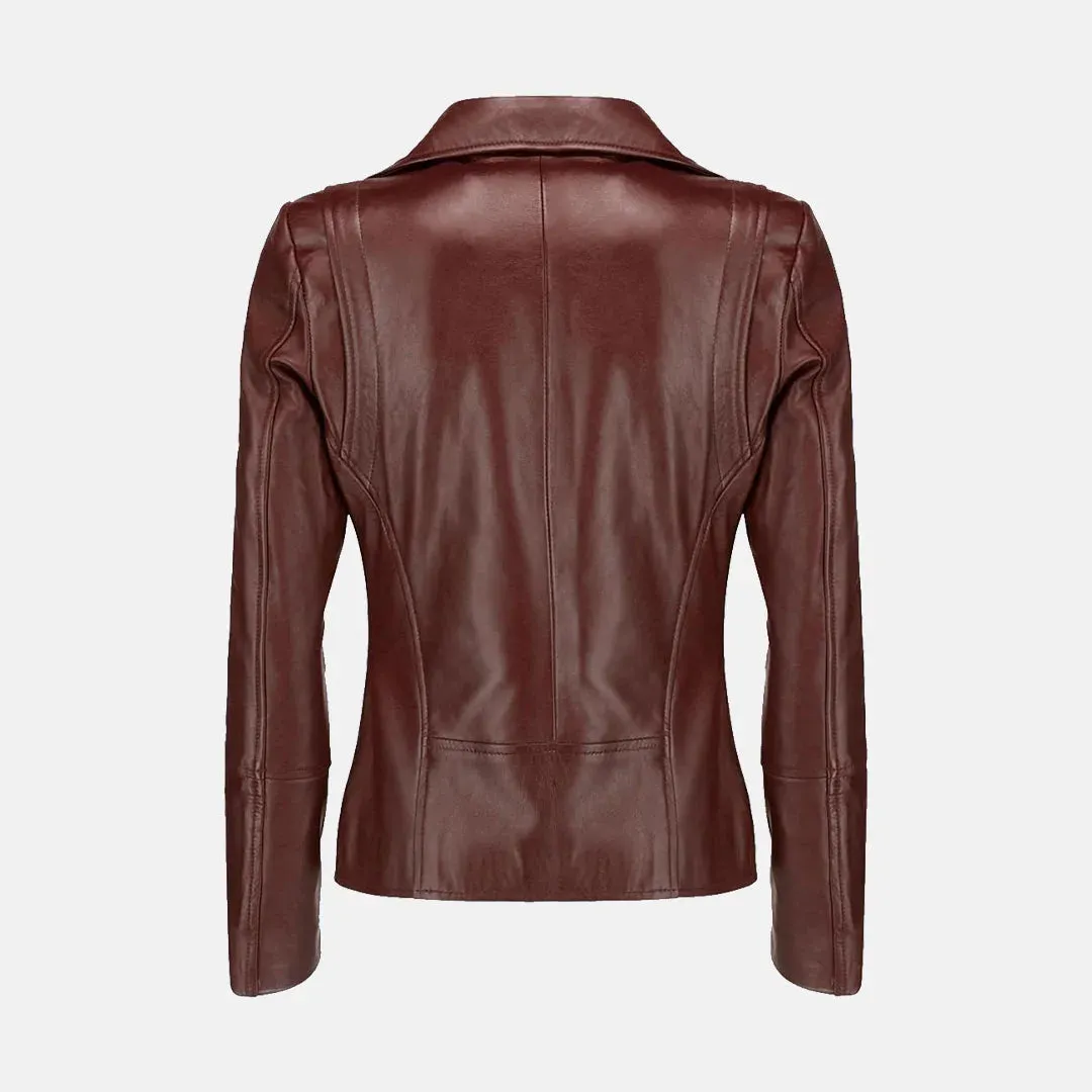 Seraphina Womens Leather Motorcycle Jacket