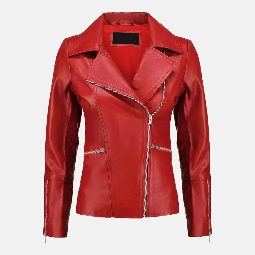 Seraphina Womens Leather Motorcycle Jacket