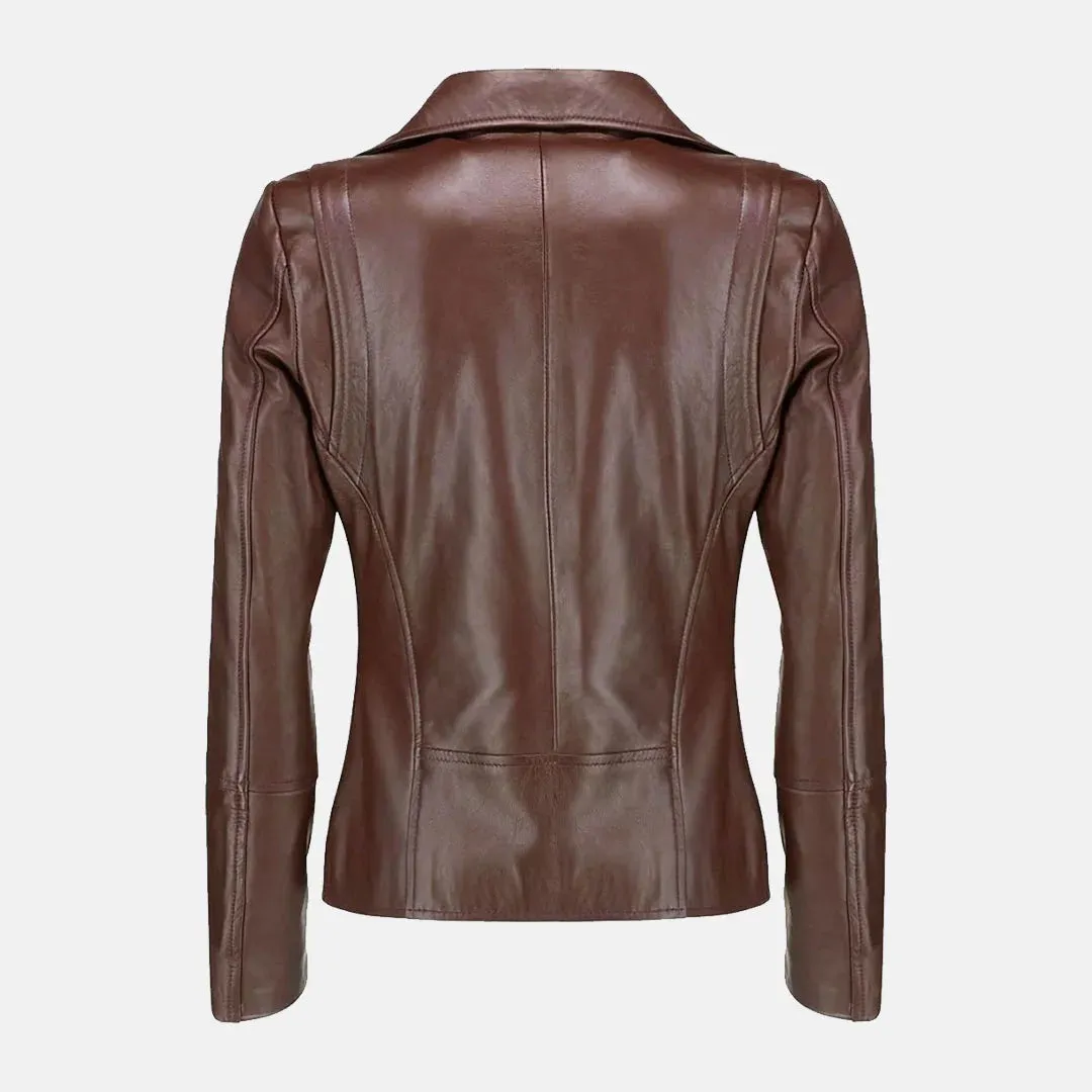 Seraphina Womens Leather Motorcycle Jacket