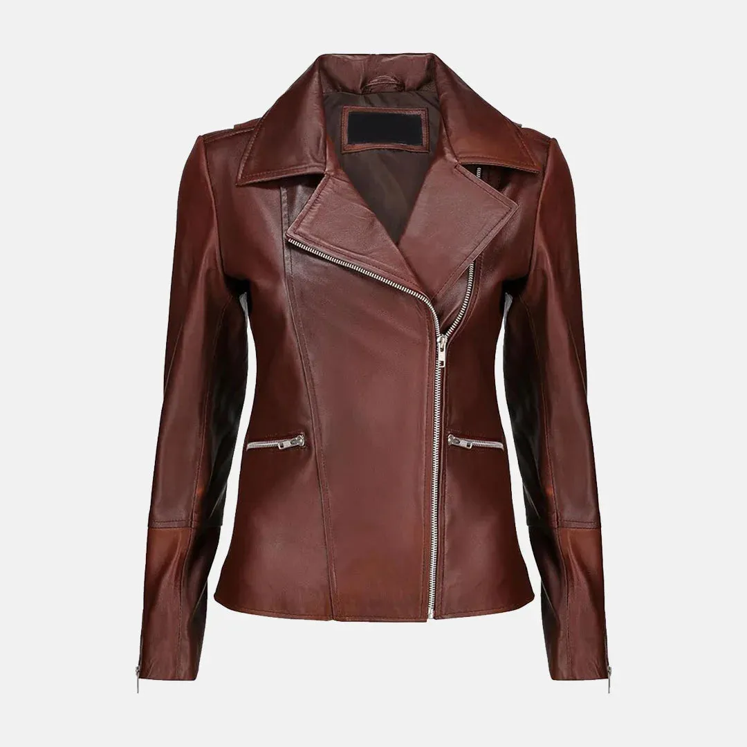 Seraphina Womens Leather Motorcycle Jacket