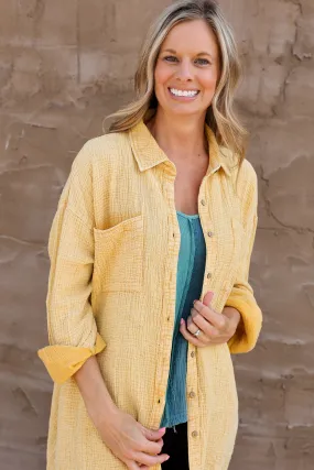 Shacket in Mustard Yellow