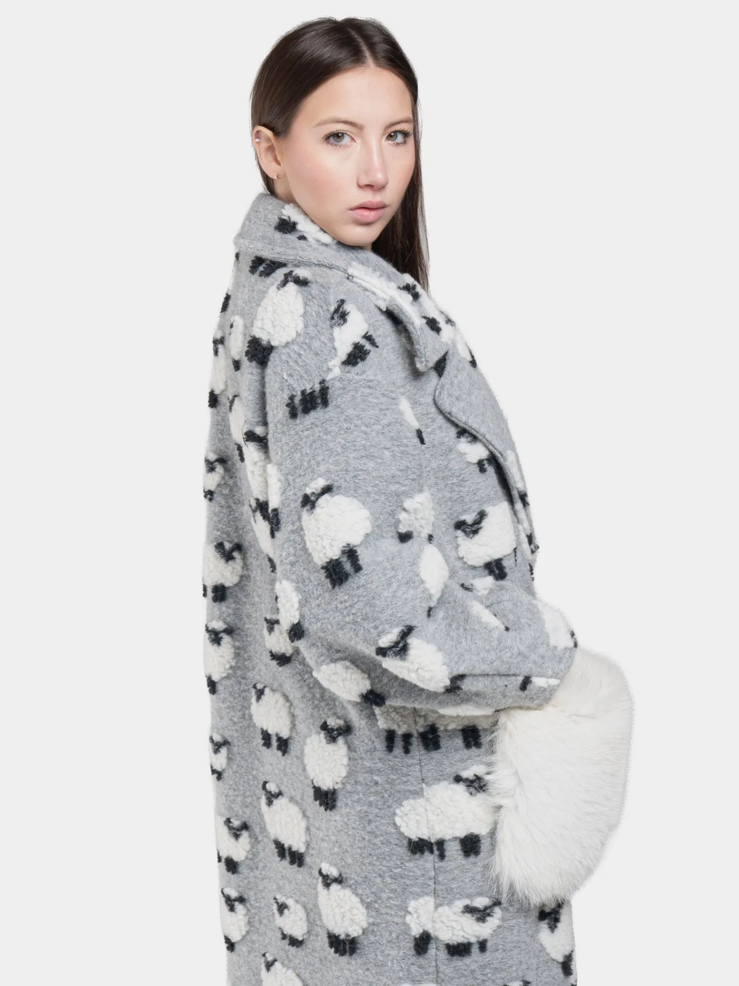 Sheepskin Coat Grey