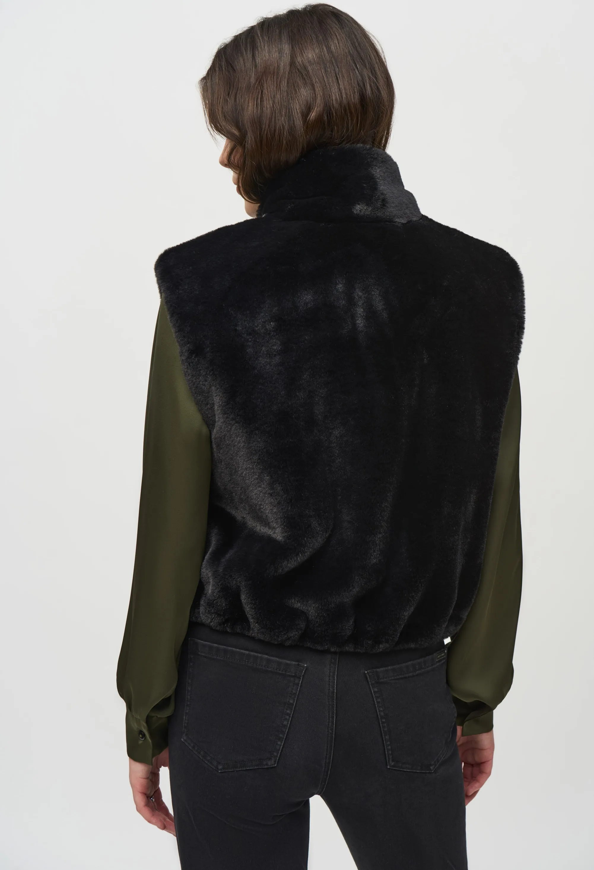 Sleeveless Faux Fur Jacket