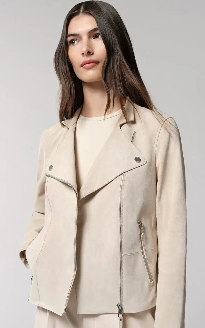 SOIA&KYO SASKIA - Slim-Fit Suede Jacket With Stand Collar