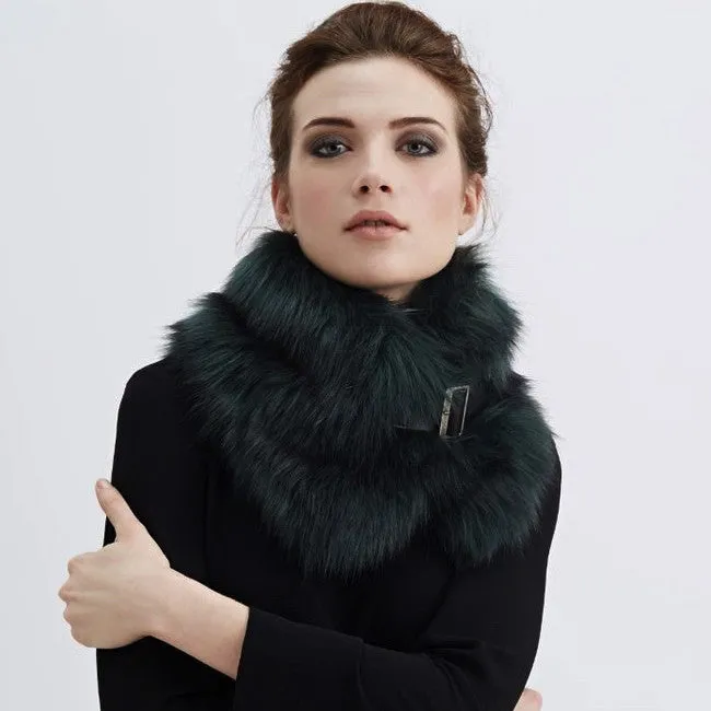 Spruce Faux Fur Buckle Collar