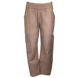 SPRWMN Tan Leather Cargo Pants