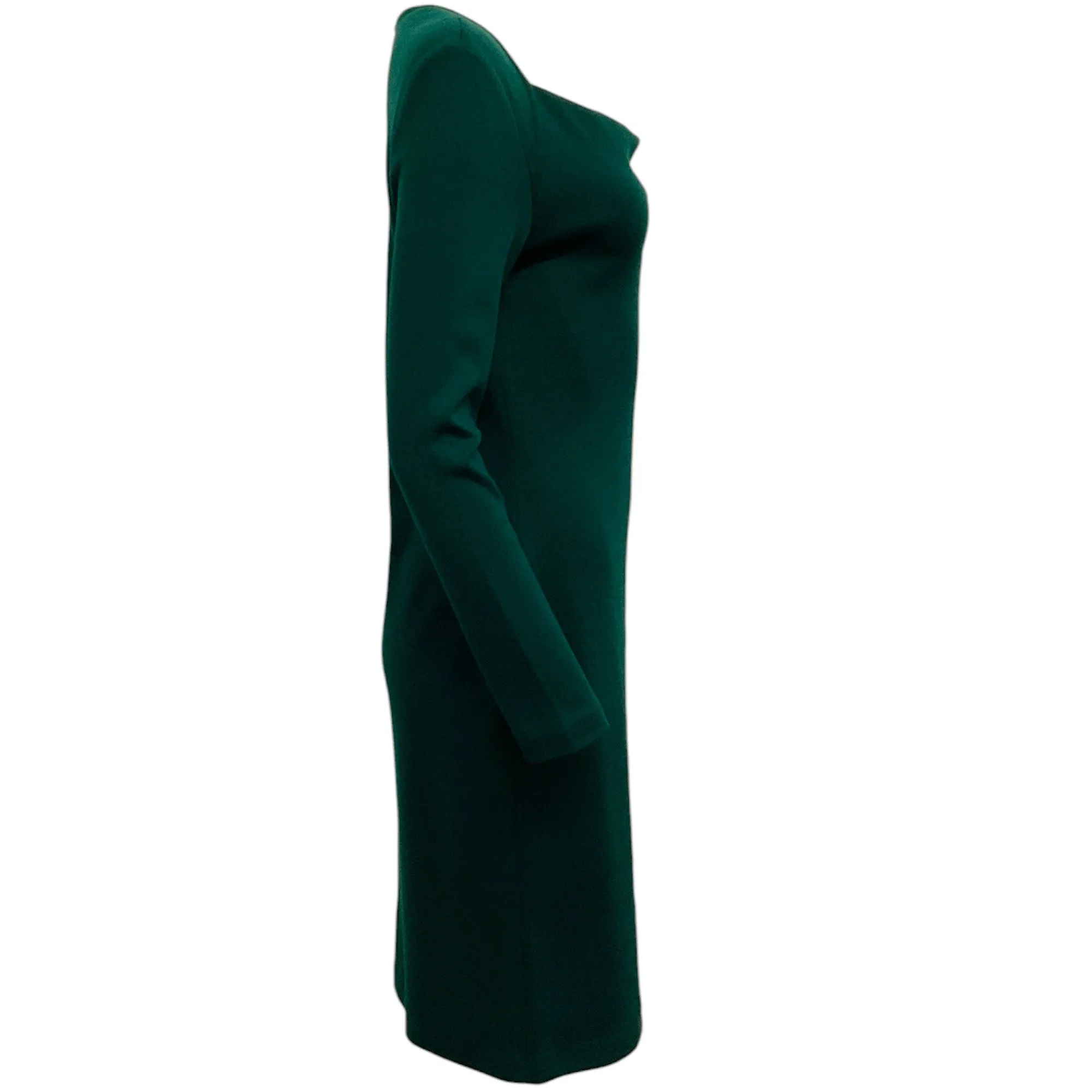 St. John Hunter Green Knit Drape Neck Dress