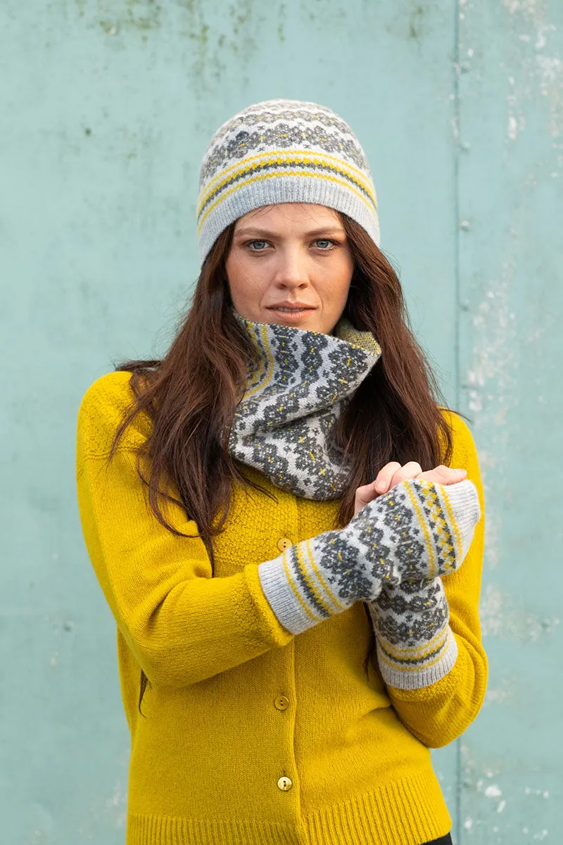 Stockbridge Fair isle Cowl Scarf - Grey