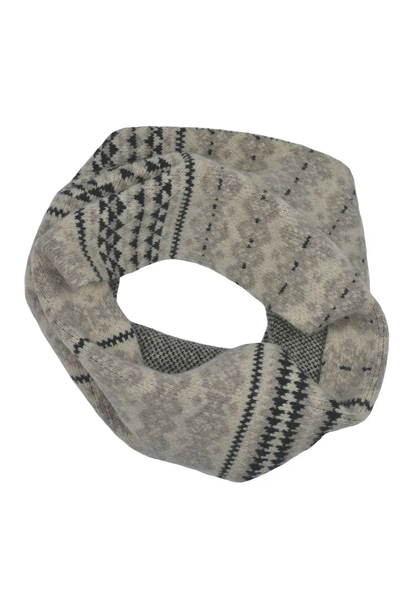 Stockbridge Fair isle Cowl Scarf - Linen