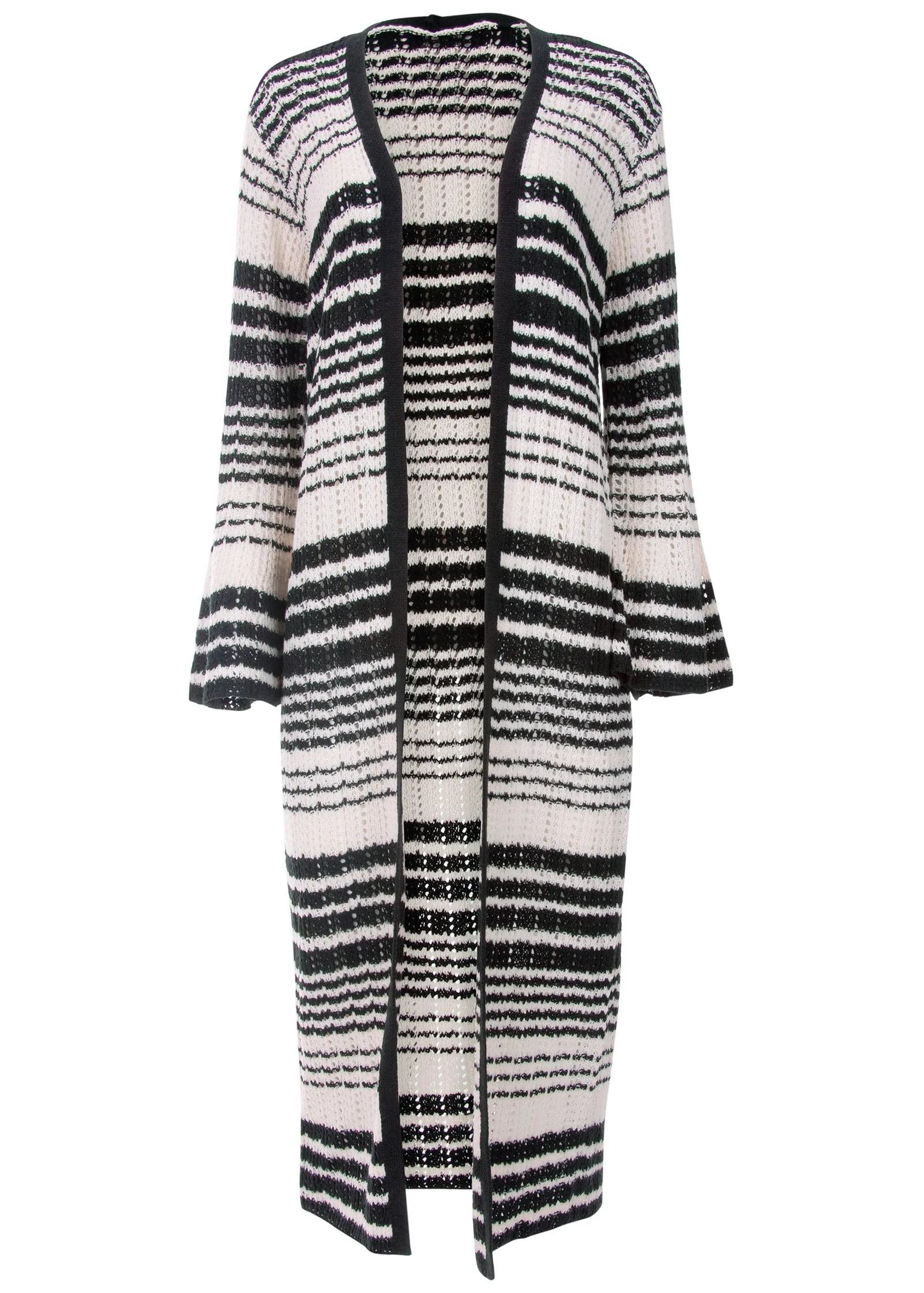 Stripe Duster  - White Multi