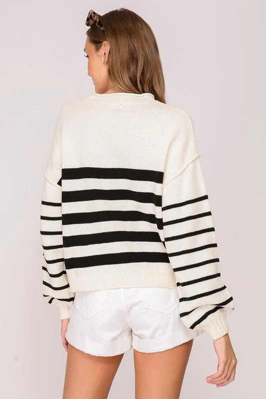 Sunday Stripes Roll Neck Sweater