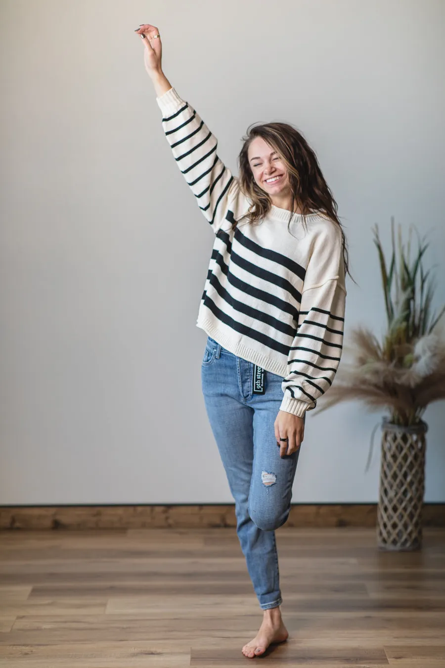 Sunday Stripes Roll Neck Sweater