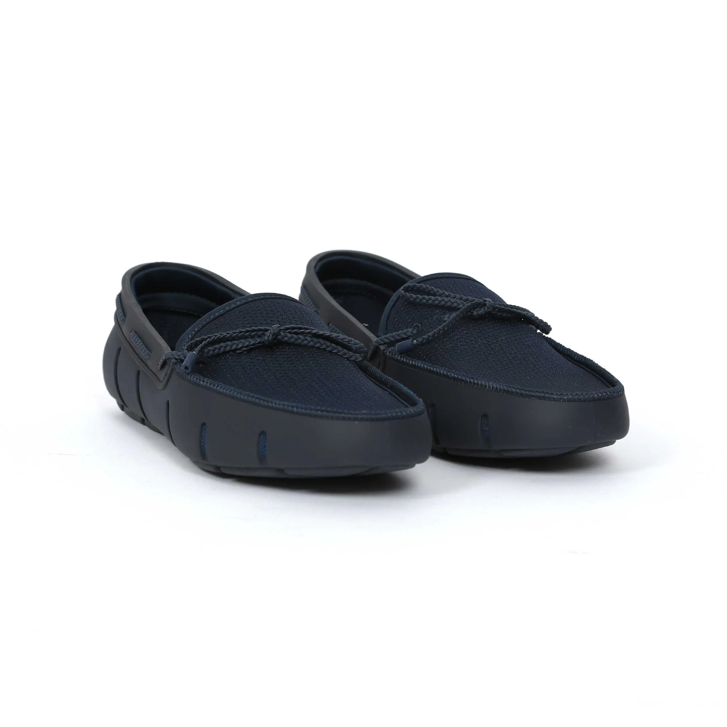 Swims Braided Lace Loafer Shoe in Navy