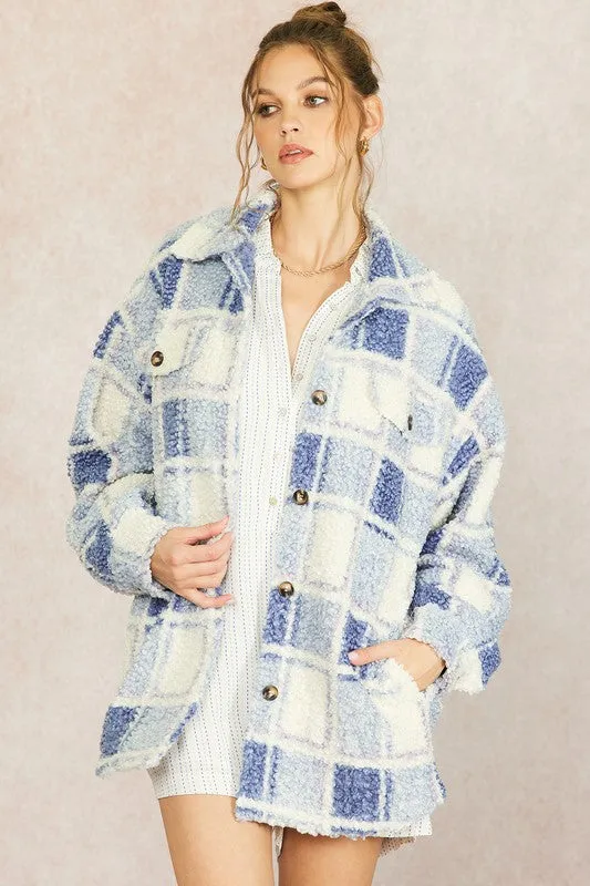 Teddy Plaid Oversized Shacket