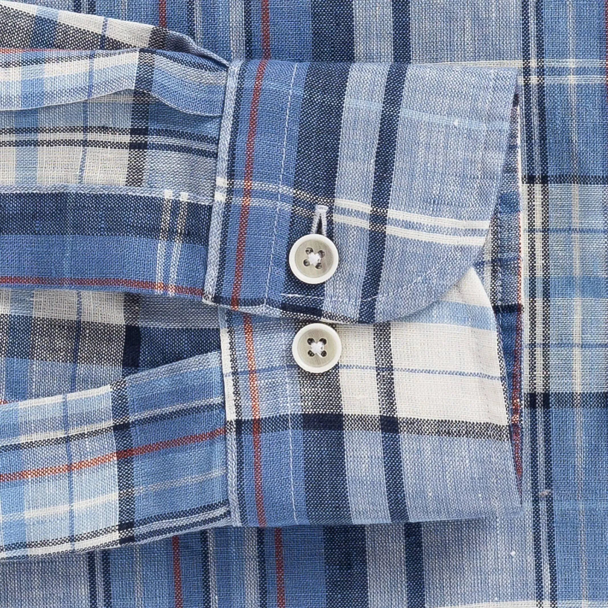 The Blue Lavoie Linen Plaid Custom Shirt