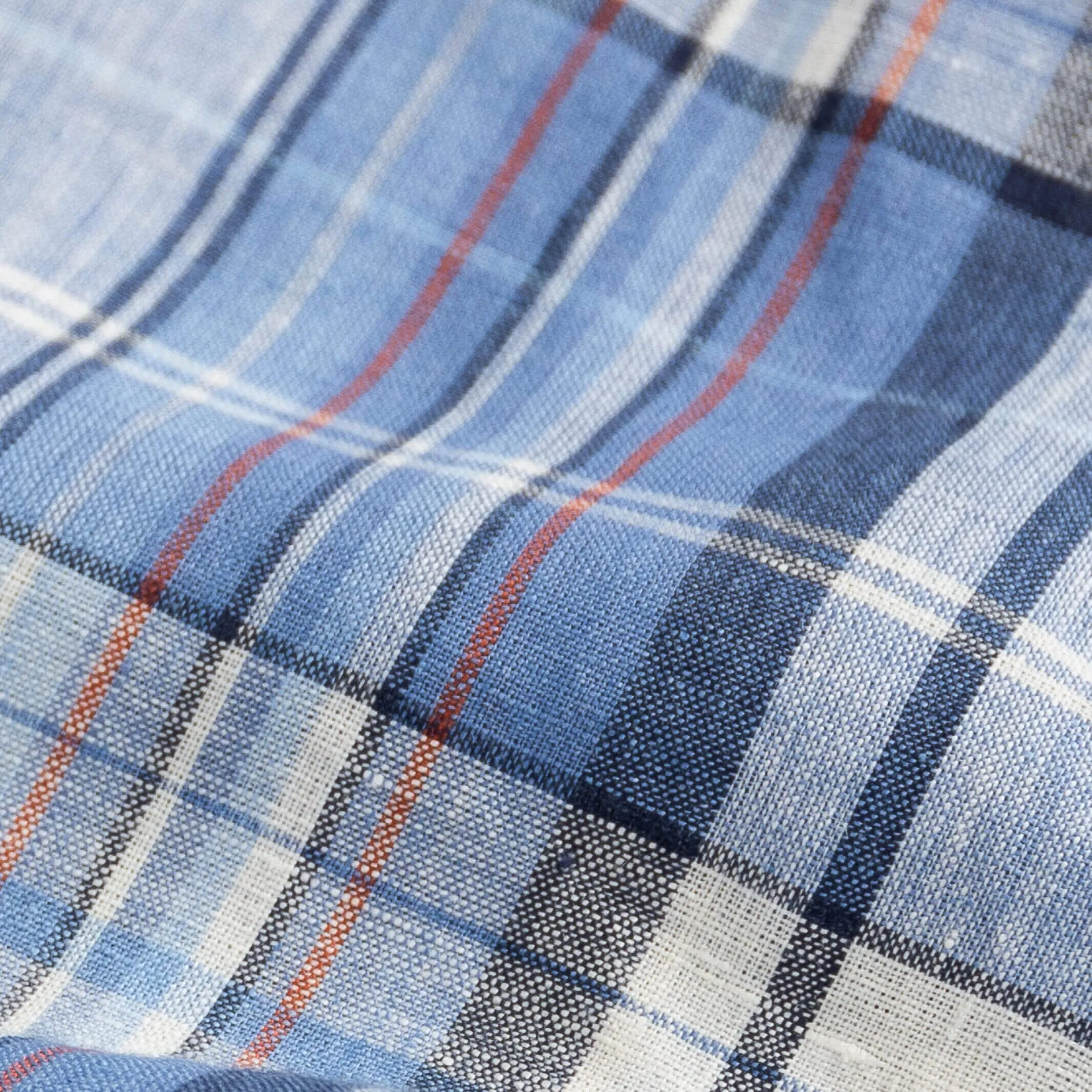 The Blue Lavoie Linen Plaid Custom Shirt