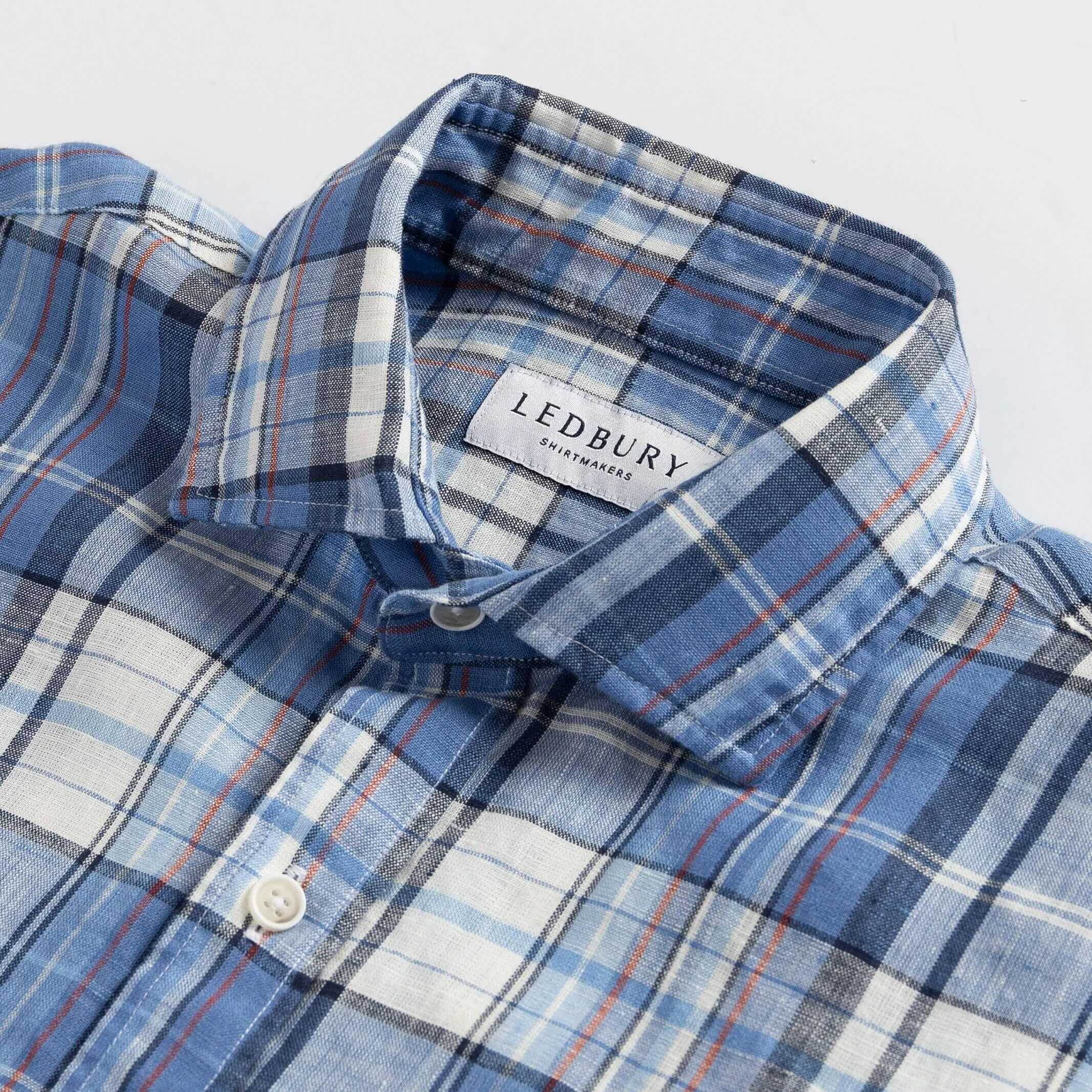 The Blue Lavoie Linen Plaid Custom Shirt