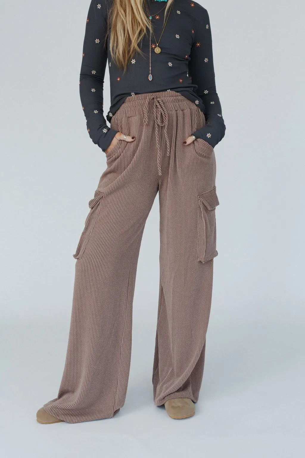 The Nest Keep It Cool Wide Leg Pants - Camel