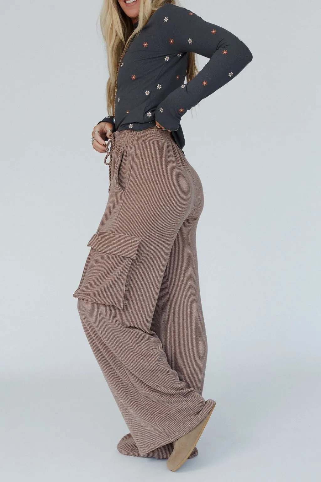 The Nest Keep It Cool Wide Leg Pants - Camel