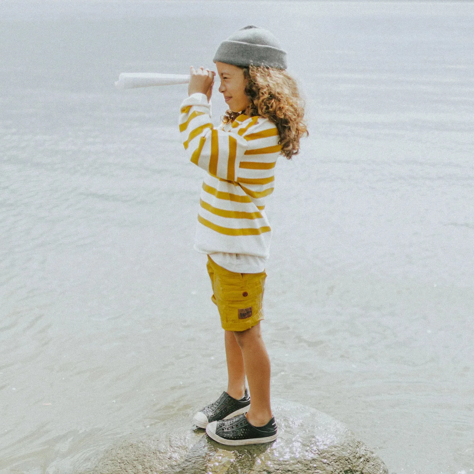 The Rutger Striped Sweater - Gradient Yellow - KIDS