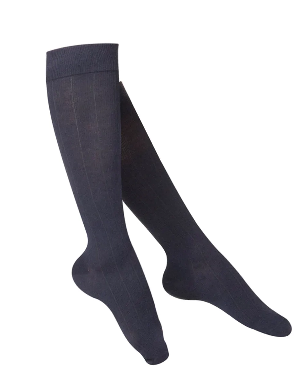 Touch Ladies' Iintelligent Rib Pattern Knee Highs 15-20 mmHg