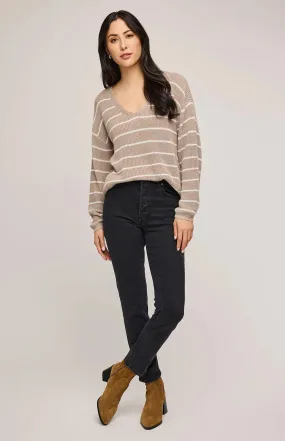 Tucker Sweater-Heather Cashew Stripe