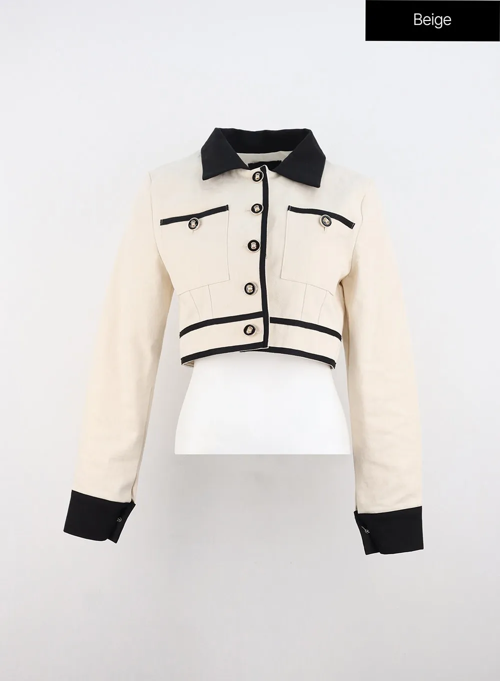 Two Color Buttoned Jacket OO323