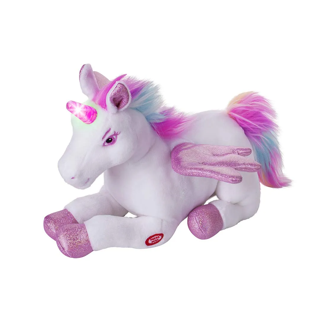 Unicorn Stuffed Animal With Flapping Wings - Musical Plush Unicorn Toy With Magical