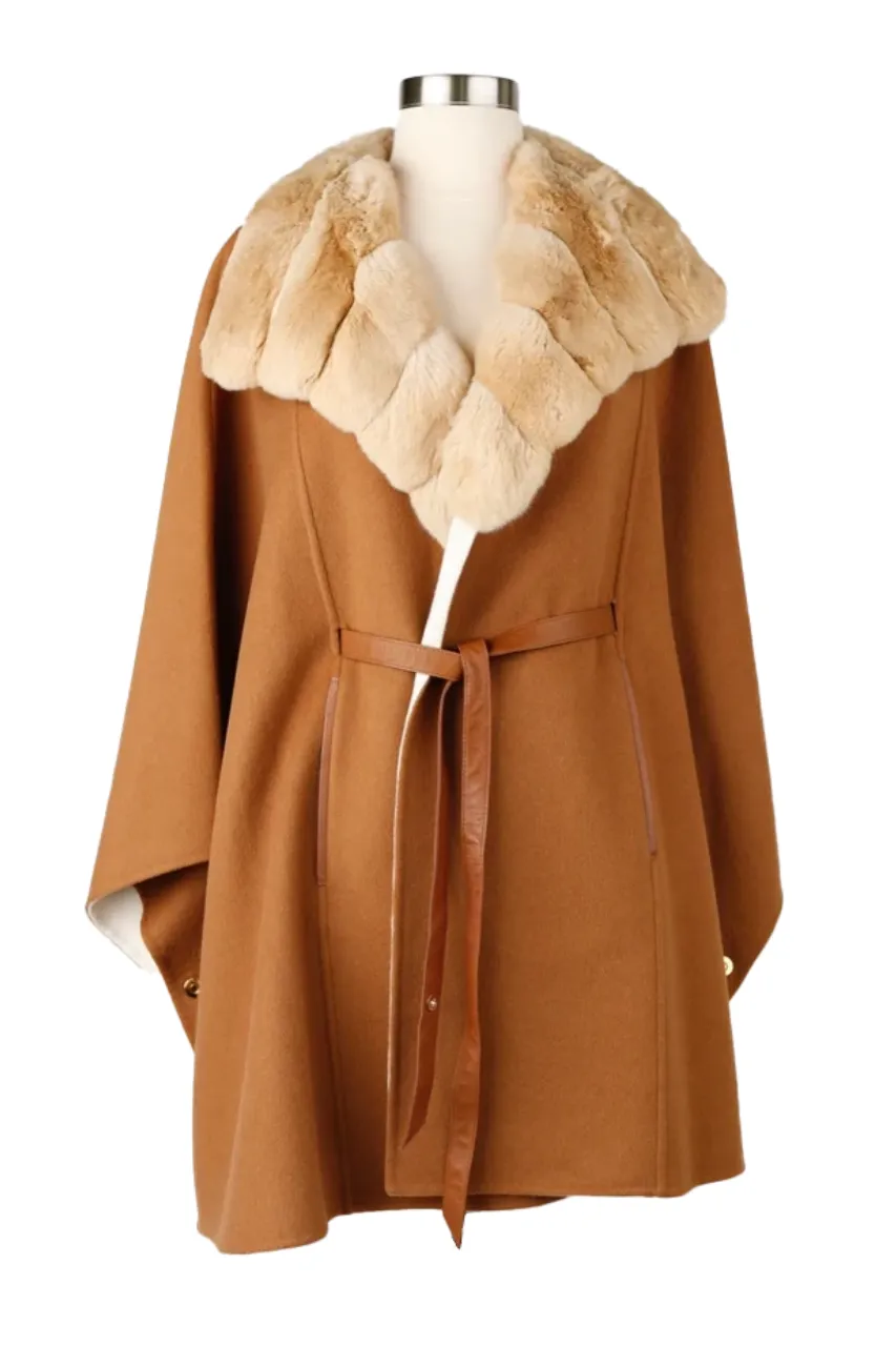 Vicuna & Chinchilla Fur Wrap Cape