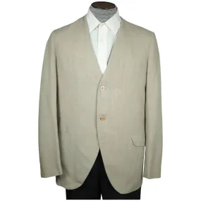 Vintage 1950s Mens Collarless Sport Coat Wool Jacket Master Built NY Size M