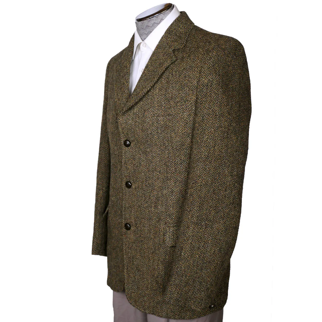 Vintage 1960s Harris Tweed Mens Jacket Dunn and Co Britain Sport Coat - M