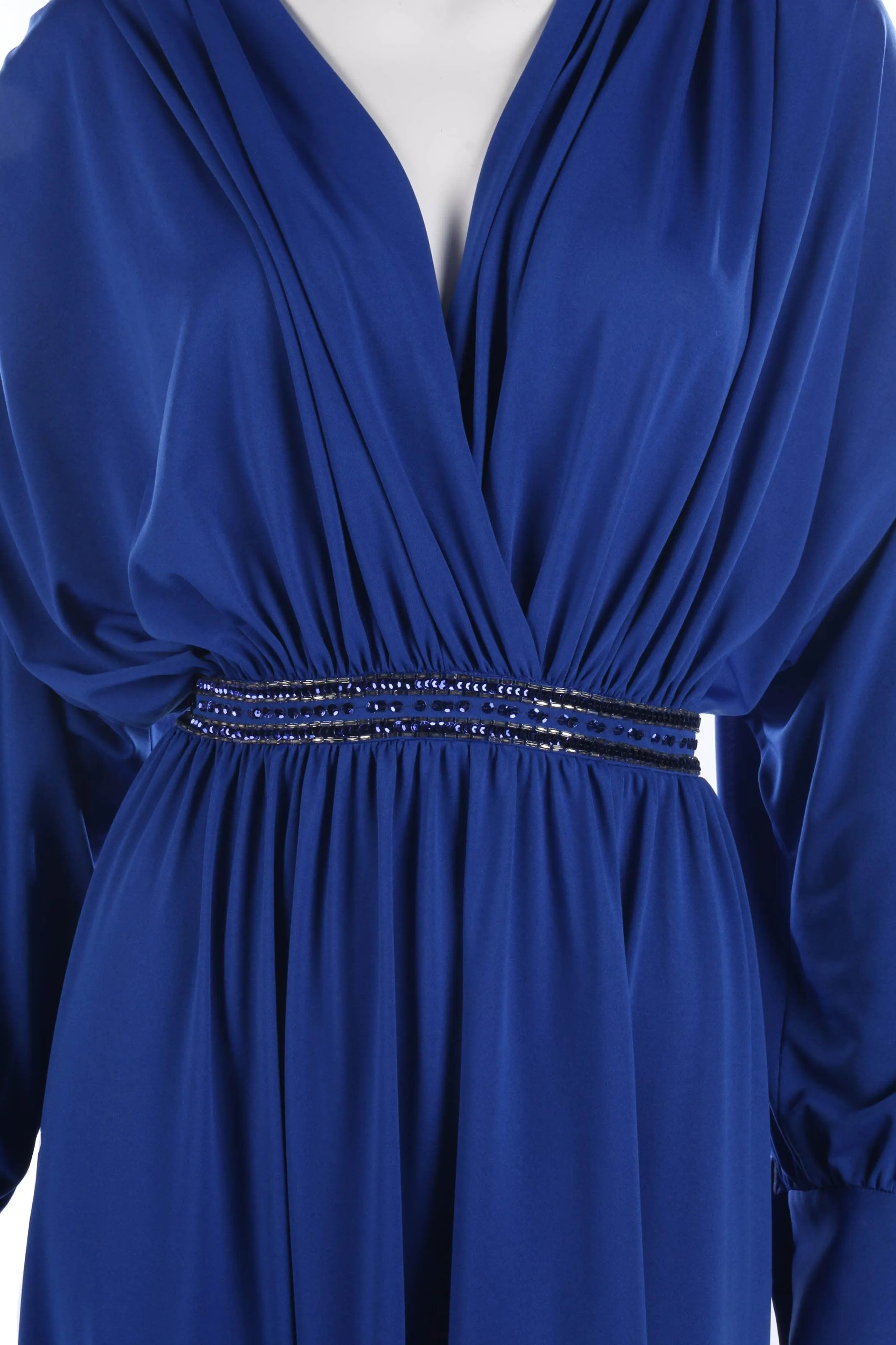 Vintage 1980's Marjon Couture blue dress size 12/14