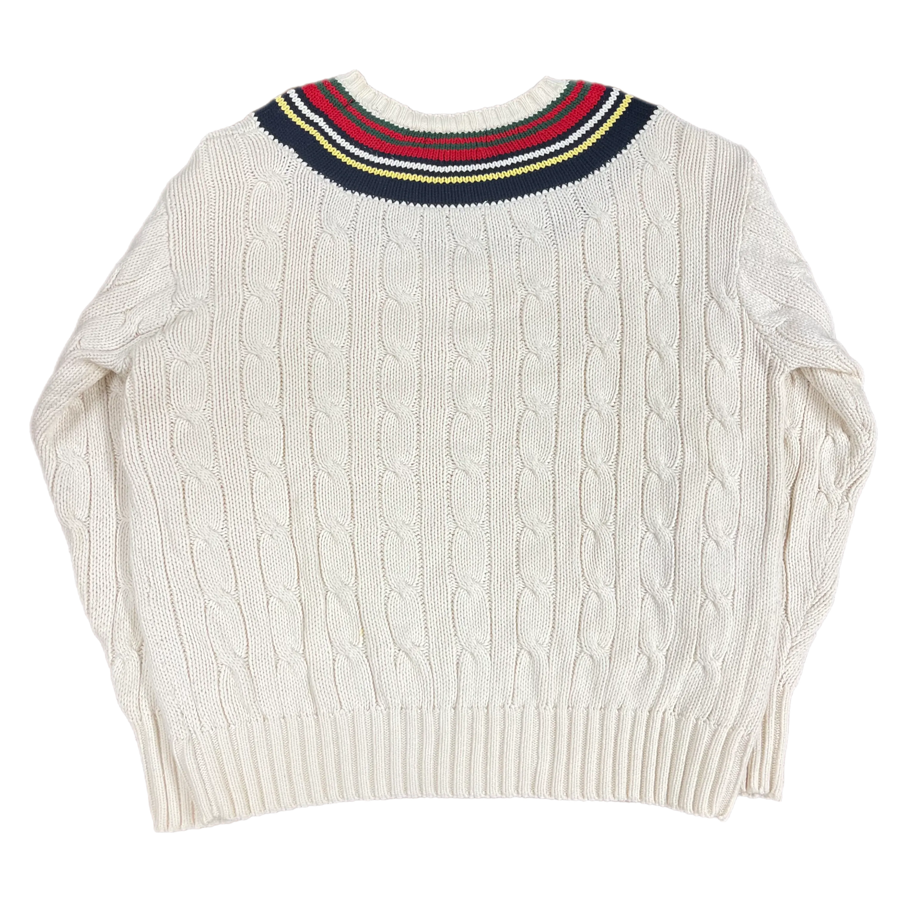 Vintage Ralph Lauren Polo "Striped" Cable Knit Sweater