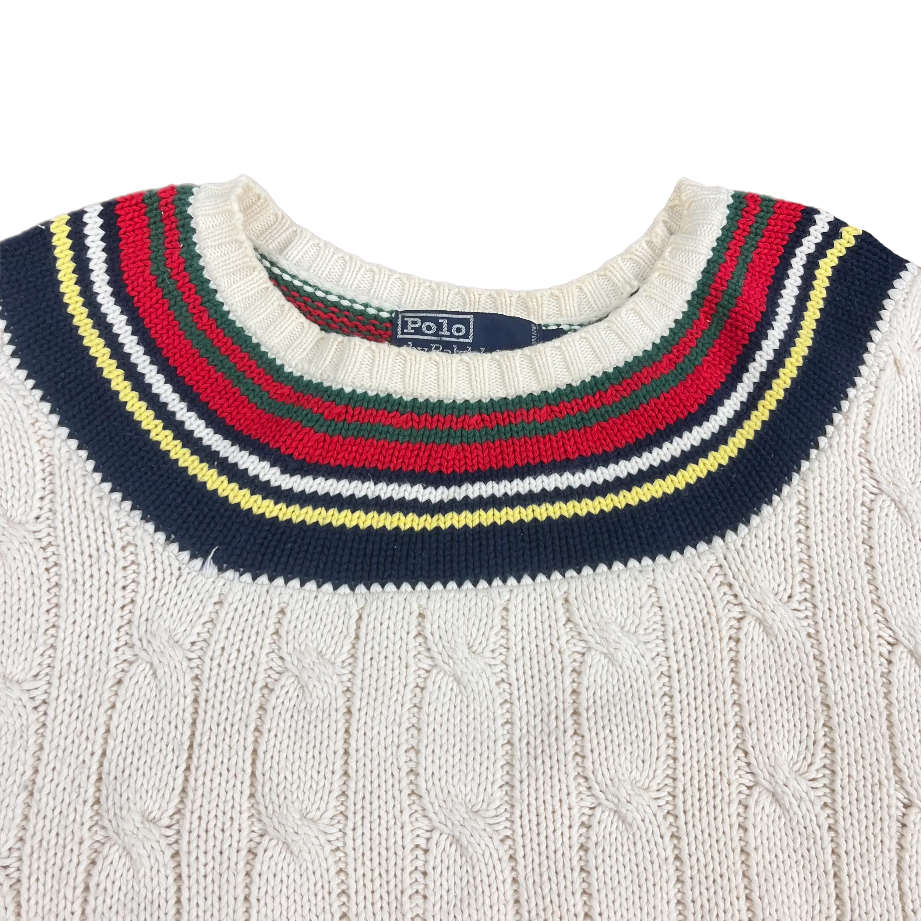 Vintage Ralph Lauren Polo "Striped" Cable Knit Sweater