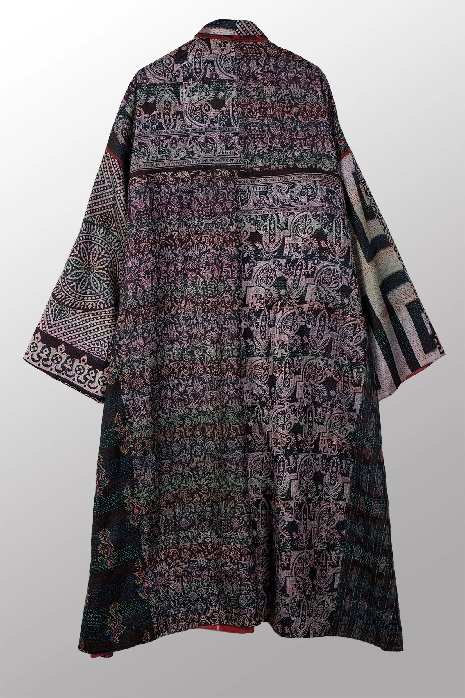 VINTAGE SILK KANTHA OVERSIZED COAT - sv2326-0005a -